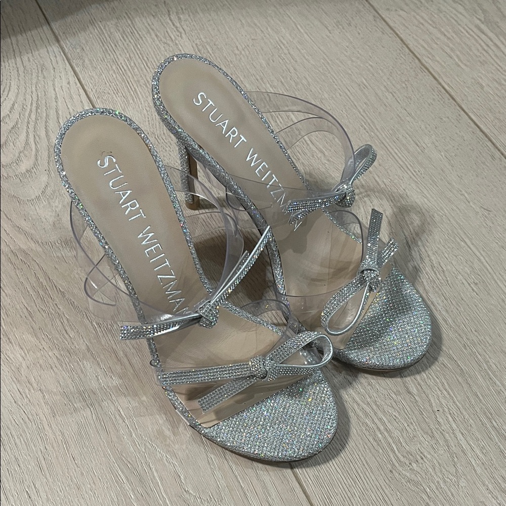 Stuart Weitzman Size 35(5) Glittering Silver Heels